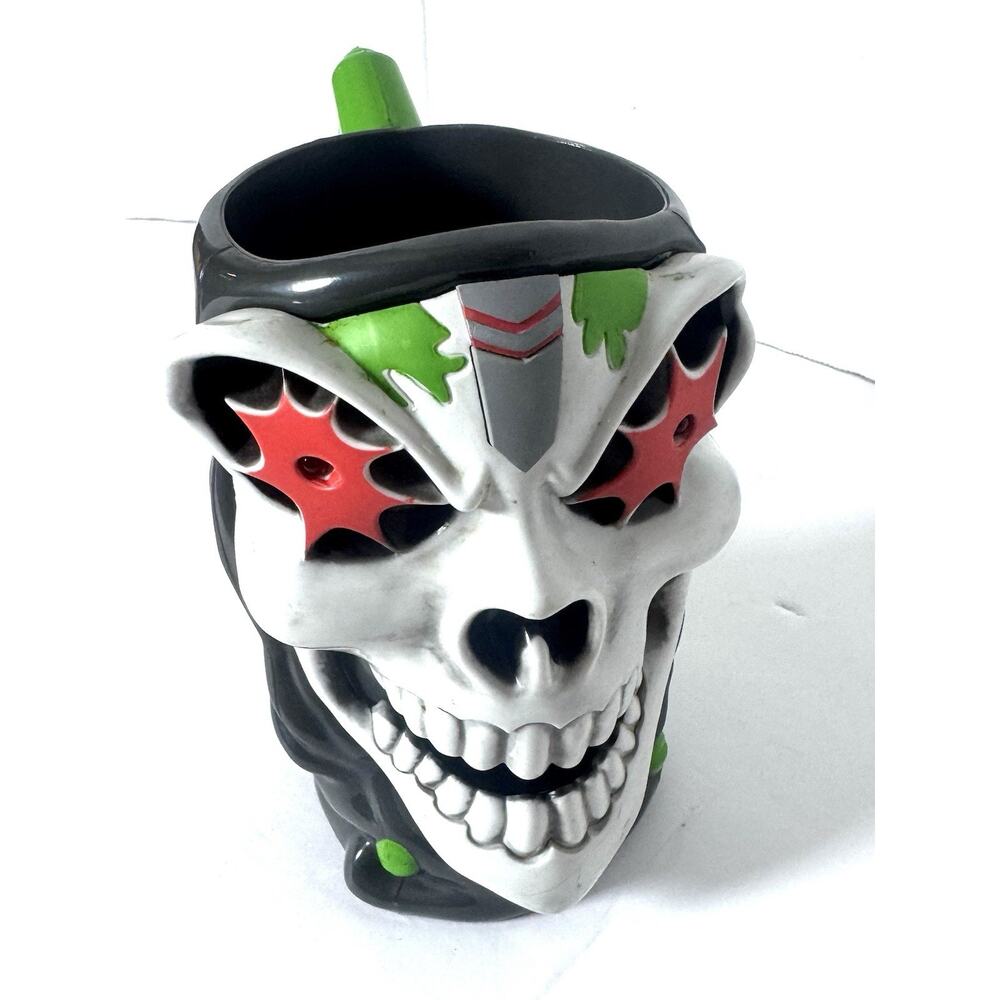 Monster Jam Grave Digger Truck Red Eye Light Up Skull Cup Mug Grim Reaper